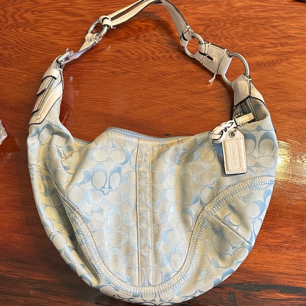 Coach Light Blue Hobo Bag